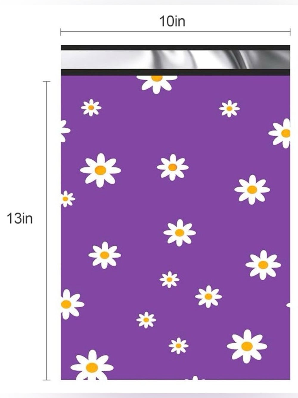 20 Purple Daisy Polymailers 10x13 Waterproof Shipping Bags - Picture 4 of 4